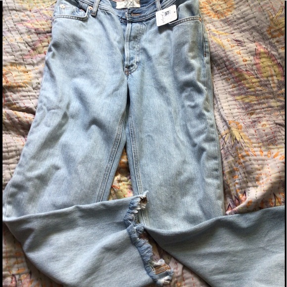 Free People straight leg relaxed distressed hem jean - Picture 2 of 4